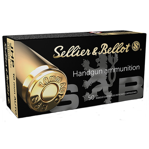 Sellier & Bellot 10mm Auto 180gr Jacketed Hollow Point Brass Ammo 50Rds