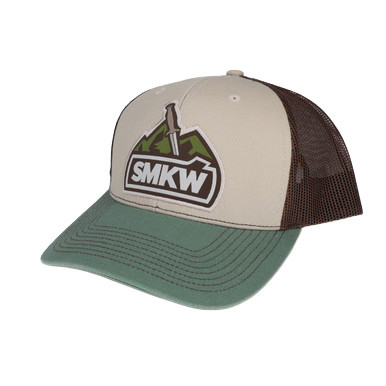 SMKW Cap Green/Brown/Cream Twill Trucker 