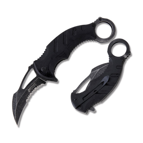 MTech Xtreme Assisted Folding Knife Karambit 3.4in Hawkbill Stonewash