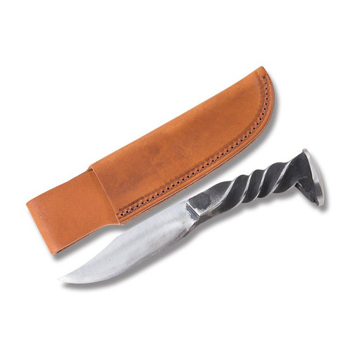 Robby Bowman Forged Medium Railroad Spike Knife 4.25in Plain Clip Point with Sheath