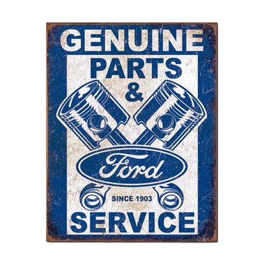 Ford Parts Service with Pistons Tin Sign 