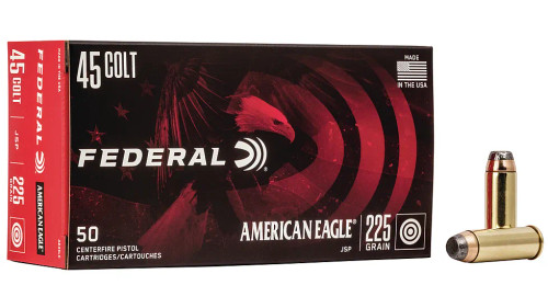 Federal Premium American Eagle 45 Colt 225 Grain Brass Centerfire 50 Rounds JSP