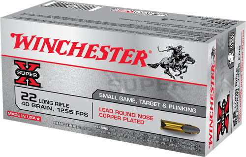 Winchester Super-X .22 LR Ammo 40gr LRN Copper Plated High Velocity 50Rds