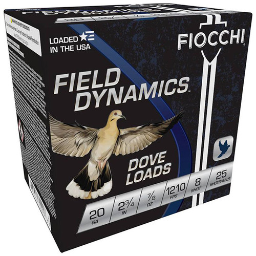 Fiocchi Game Load 20 Gauge Shotshell 20 Rounds 2.75in 7/8oz #8 Lead Birdshot 