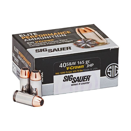 Sig Sauer Elite Performance Ammo 40 S&W 165 Grain Jacketed Hollow Point 20 Rounds