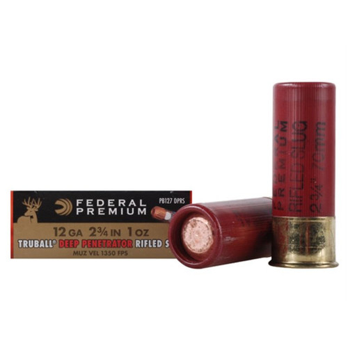 Federal Vital-Shok TruBall Deep Penetrator 12 Gauge Ammunition 2-3/4" 1oz Rifled Slug 5 Rounds