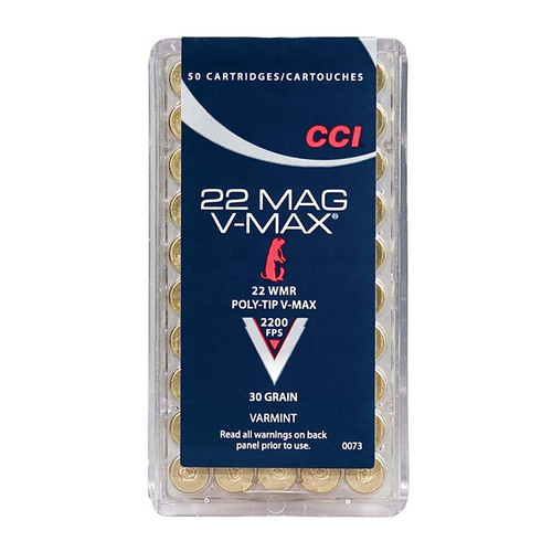 CCI V-Max .22 WMR 30gr Hornady Polymer Tip Brass 50-round Box
