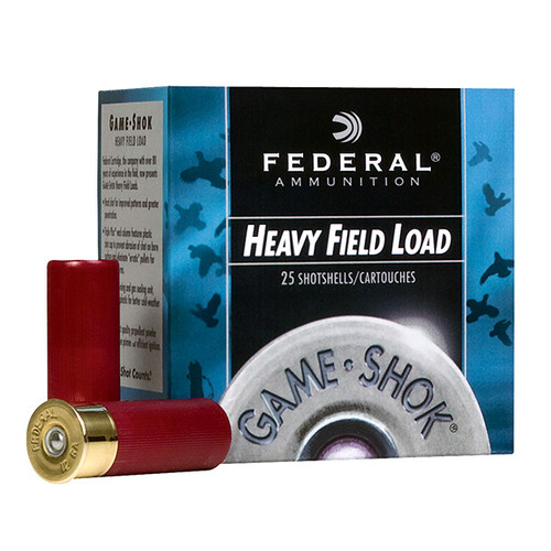 Federal Game-Shok Heavy Field Load 28 Gauge Shotgun Ammo 25 Rounds Upland Hi-Brass  2.75in 1 oz #6 Lead Birdshot 