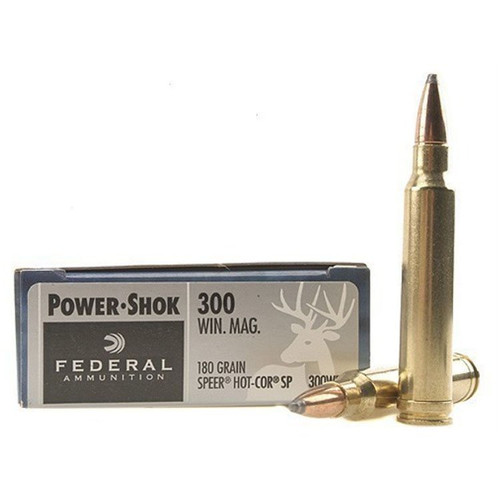 Federal Power-Shok .300 Win Mag 180gr Speer Hot-Cor JSP Brass Ammo 20Rd