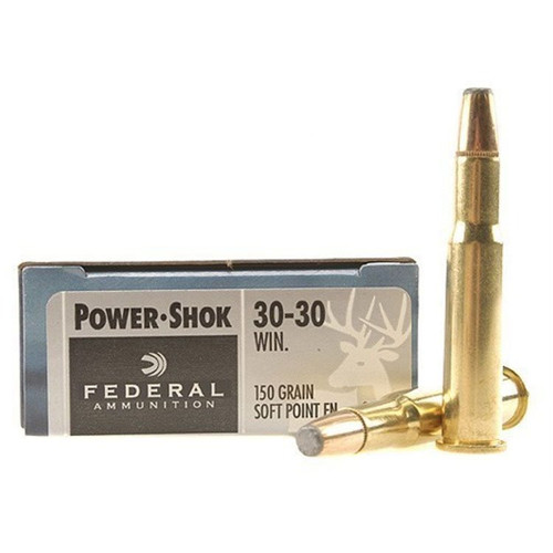 Federal Premium Power Shok 30-30 Winchester Ammunition 150 Grain Brass Centerfire 20 Rounds JSP