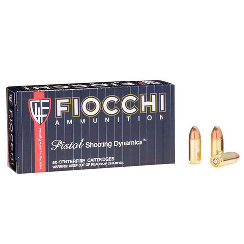 Fiocchi Shooting Dynamics 380 ACP Ammunition Handgun Ammunition 50 Round Brass Centerfire 90 Grain JHP
