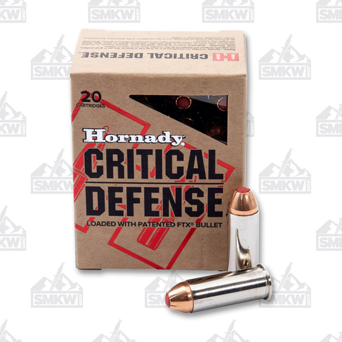 Hornady Critical Defense Ammo 44 Special 165 Grain Nickel Plated 20 Rounds FTX