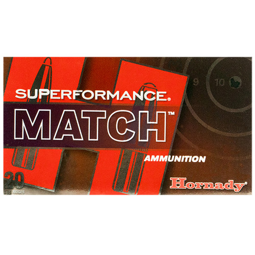 Hornady Superformance Match 308 Winchester Rifle Ammo 20 Rounds Brass Centerfire 168 Grain Match ELD-X PTBT