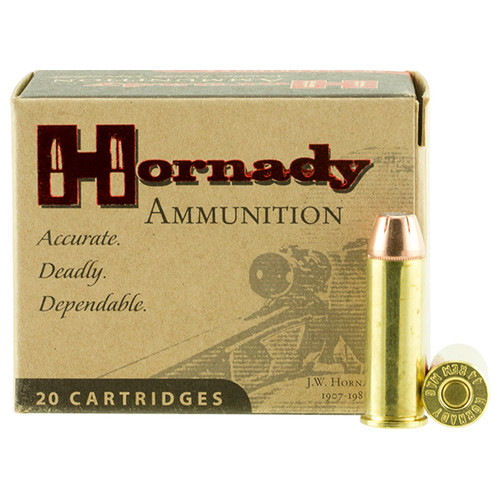 Hornady Custom 44 Remington Magnum Handgun Ammunition 20 Rounds Brass Centerfire 200 Grain XTP JHP
