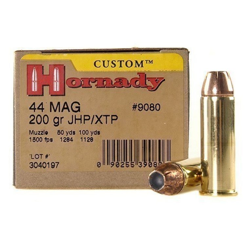 Hornady Custom 44 Remington Magnum Brass Centerfire 200 Grain 20 Rounds XTP JHP