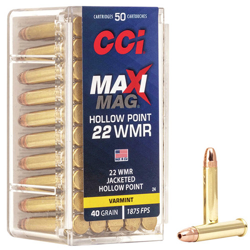 CCI Maxi-Mag HP 22 WMR 50 Round Brass Rimfire 40 Grain JHP 