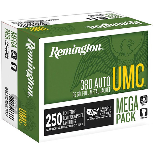 Remington UMC 380 ACP Ammunition 95 Grain Metal Case 250 Rounds