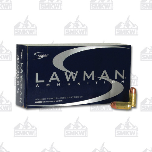 Speer Lawman 380 ACP Ammunition 96 Grain TNJ 50 Rounds