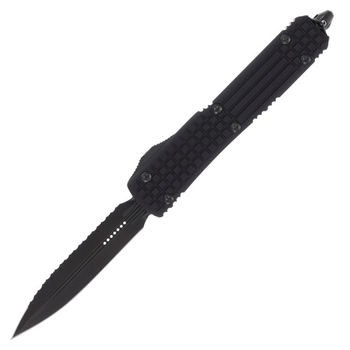 Microtech Ultratech Delta Out-The-Front Automatic Knife (D/E Black DLC | Shadow Black Frag)