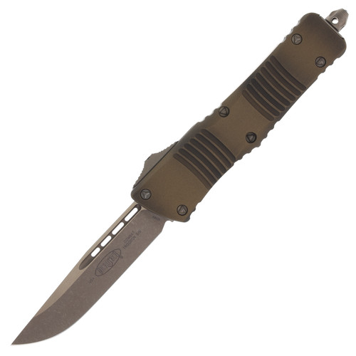 Microtech Combat Troodon Signature Series Out-the-Front Automatic Knife (Bronze Apocalyptic S/E | Antique Bronze)