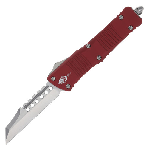 Microtech Combat Troodon Out-the-Front Automatic Knife (Stonewash Wharncliffe | Merlot)
