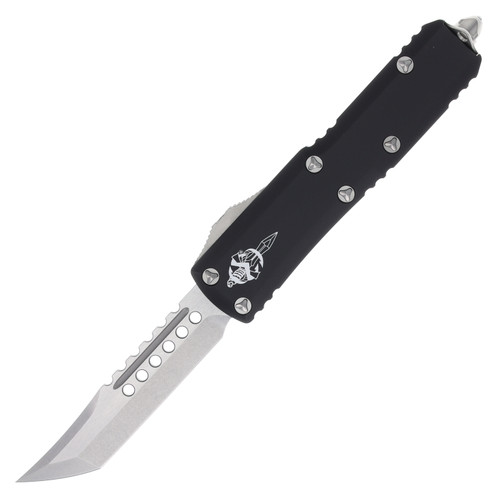 Microtech UTX-85 Hellhound Signature Series Out-The-Front Automatic Knife (Stonewash | Black)