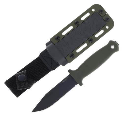 Demko Knives Armiger 4 Clip Point Powder Coated OD Green