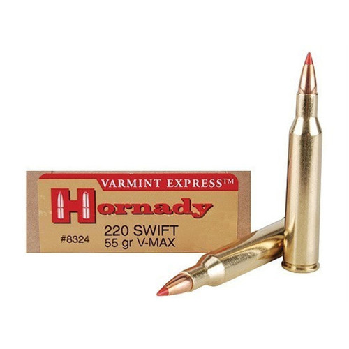 Hornady Varmint Express 220 Swift 55 Grain Centerfire 20 Rounds V-Max