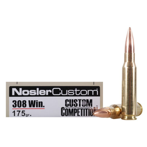 Nosler Match Grade 308 Win 175 Grain 20 Rounds CC Brass Center fire BTHP