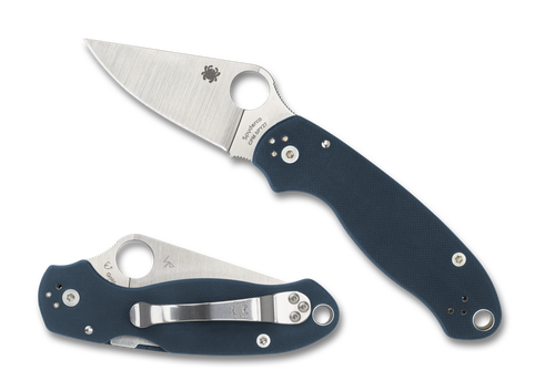 Spyderco Para 3 Compression Lock Satin SPY27 Blade Blue G-10