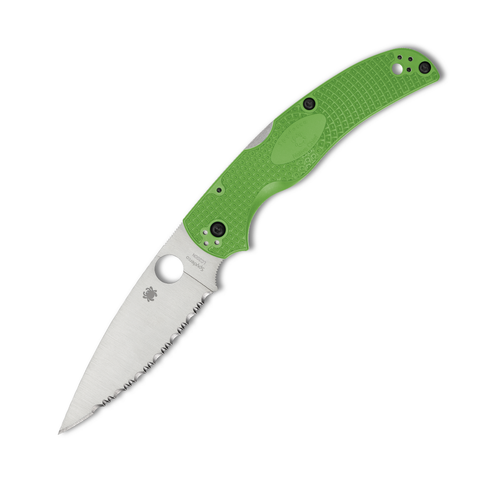 Spyderco Native Chief Lightweight Salt Green 4.02in Serr Satin Drop Point 1