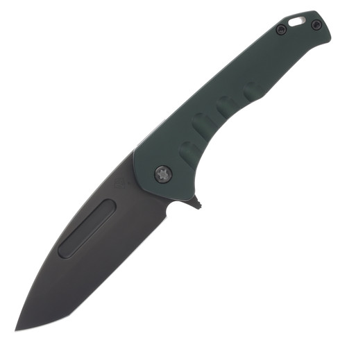 Medford Praetorian T Framelock Folding Knife (PVD Tanto | Green Titanium Handles | PVD Hardware)