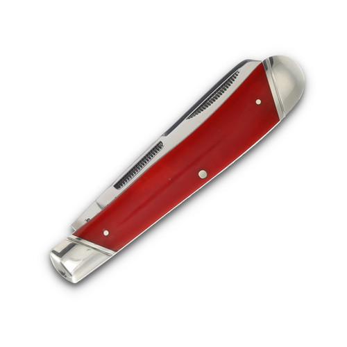 Rough Ryder Long Rifle Trapper Folding Knife Red Smooth Bone RR2616 ...