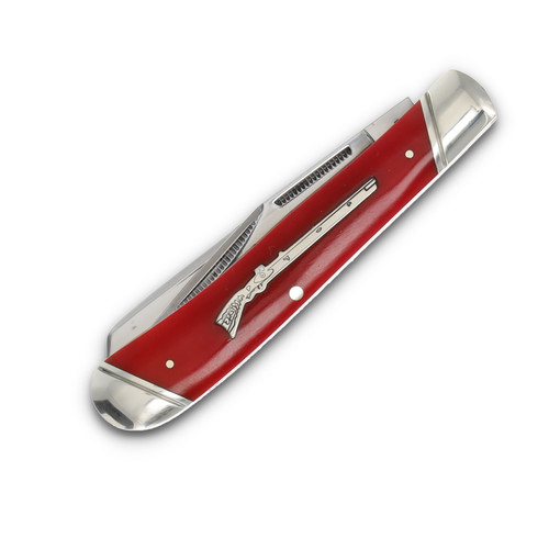 Rough Ryder Long Rifle Trapper Folding Knife Red Smooth Bone RR2616 ...