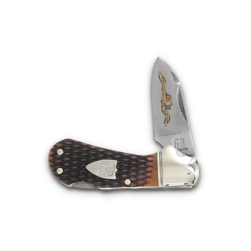 Rough Ryder Cub Lockback Knife 30th Anniversary Checkered Brown Bone