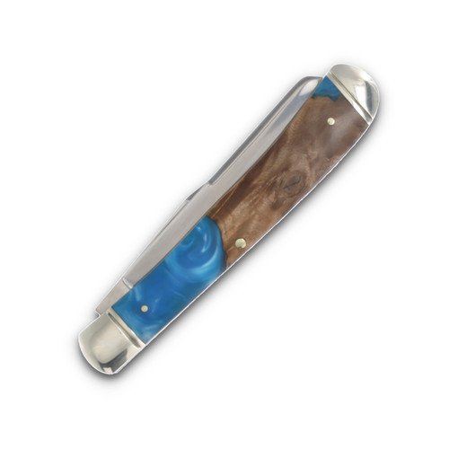 Rough Ryder Trapper Folding Knife Two Tone Pandora Swirl Resin