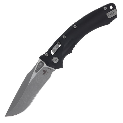 Microtech Amphibian RAM-LOK Folding Knife (Apocalyptic S/E  Fluted Black Aluminum Type III)