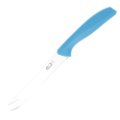 Gatco Tomato Knife Teal 8.3in Serrated Forked Tip