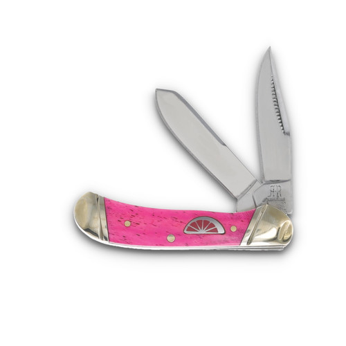 Rough Ryder Pink Smooth Bone Tiny Trapper Folding Knife