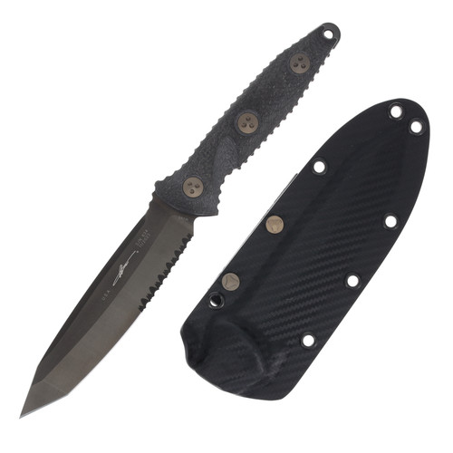 Microtech SOCOM Alpha Signature Series Fixed Blade Knife (Partially Serrated DLC T/E | Carbon Fiber )