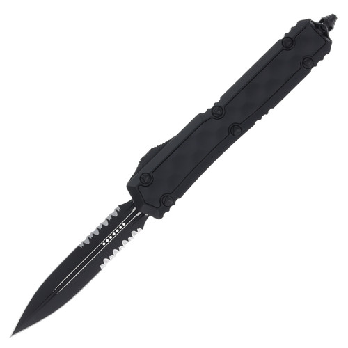 Microtech Makora Out-the-Front Automatic Knife (Partially Serrated D/E | Tactical Black with Bubble Inlay)
