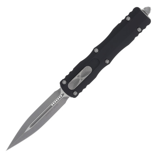 Microtech Dirac Out-the-Front Automatic Knife (Stonewash Apocalyptic D/E | Black)