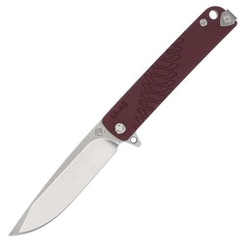 Medford M-48 Framelock Folding Knife (Tumbled S45VN | Red Handles | Standard Hardware)