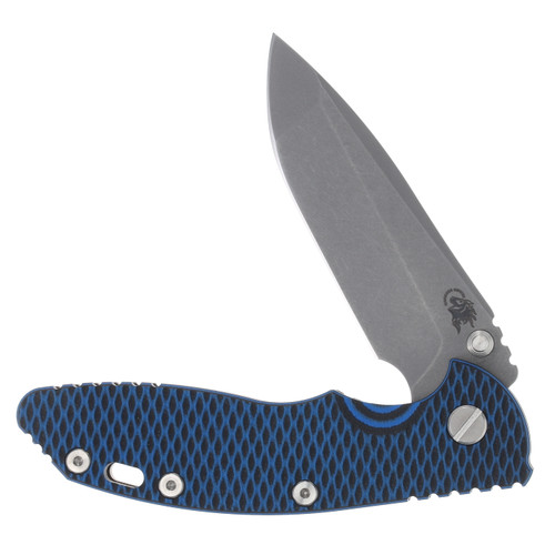 Hinderer XM-18 Folding Knife Blue-Black 3.5in Plain Working Spanto