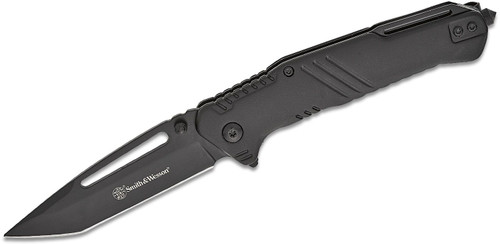 Smith & Wesson Extreme Ops Folding Knife 3.5in Black Plain Tanto Blade