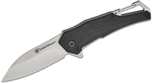 Smith & Wesson Oasis Carabiner Folding Knife 3in Satin Wharncliffe
