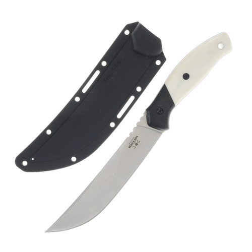 Bear & Son 11" White Bone Professional Fixed Blade Boning Knife With Plastic Guard BRWSB34