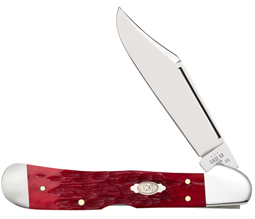 Case XX CopperLock Folding Knife 3.25in Plain Dark Red Peach Seed Jigged Bone