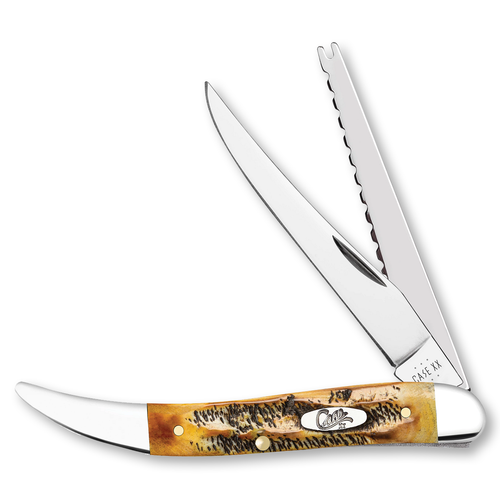 Case Folding Fish Knife 6.5 BoneStag 3.25in Mirror-Polished Tru-Sharp Surgical Steel