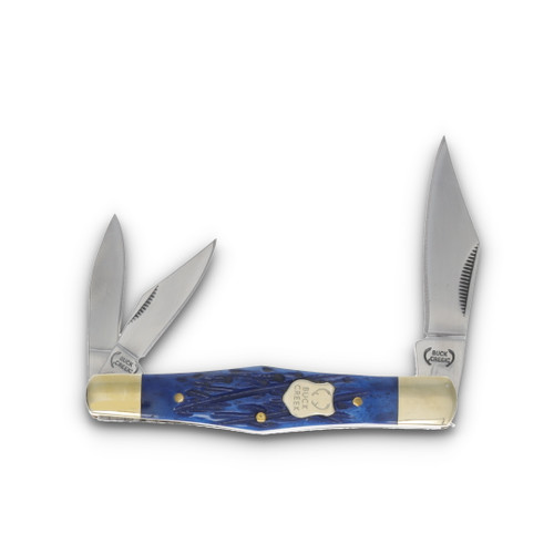 Buck Creek Whittler Blue Pick Bone 3.5in Folding Knife BC-6308BLPB